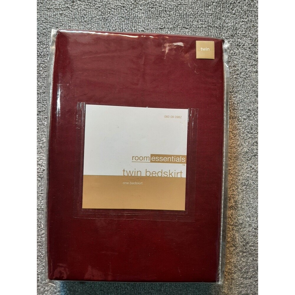 Room Essentials Twin Bed Skirt 39"x76"x14" Drop Dark Red NEW